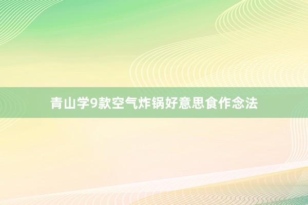 青山学9款空气炸锅好意思食作念法